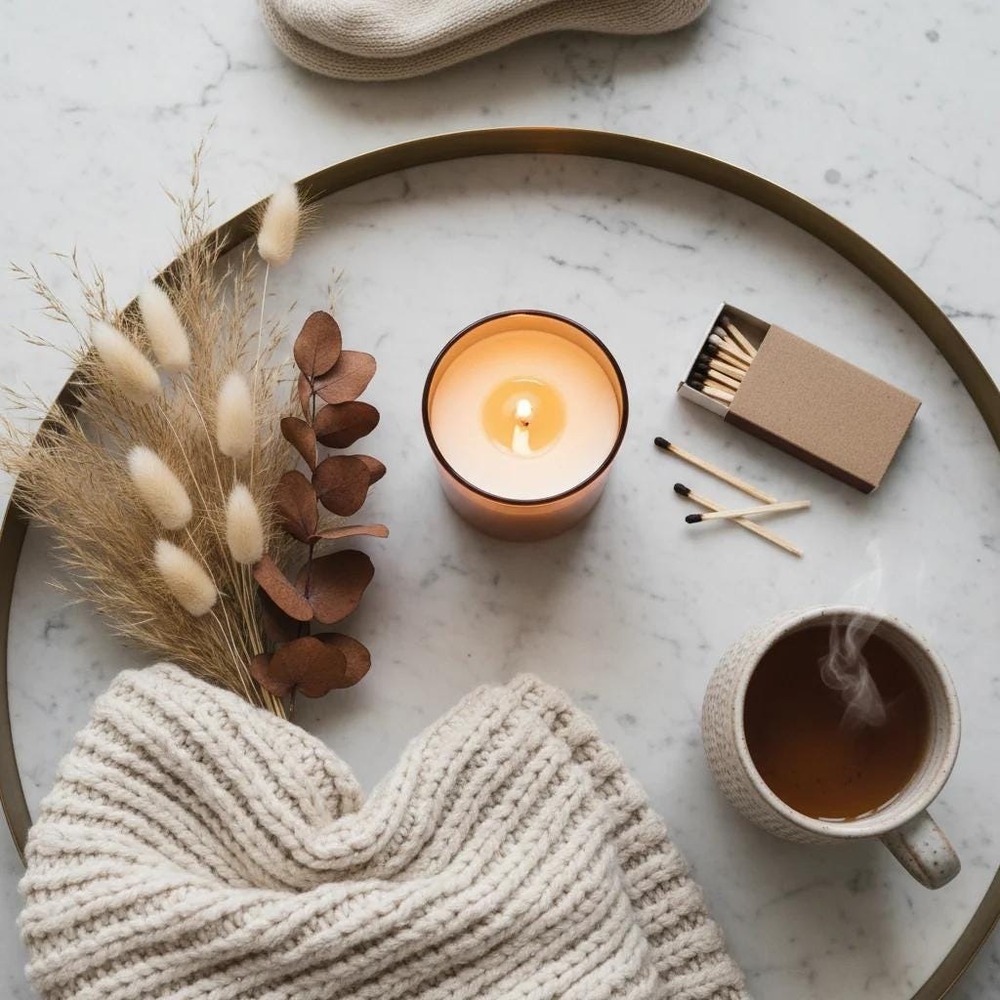 Amber Glow Candle - Warm Scentedβ Soy Candle